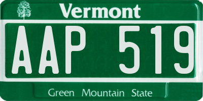 VT license plate AAP519