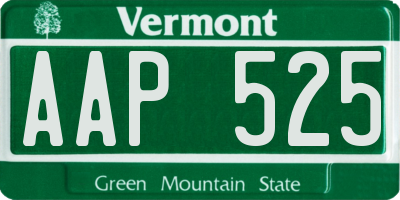 VT license plate AAP525