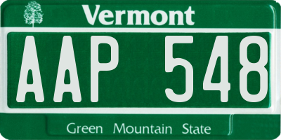 VT license plate AAP548