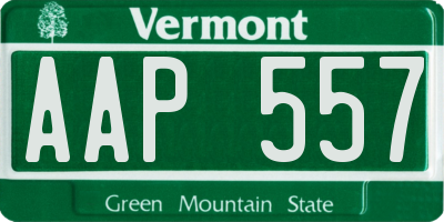 VT license plate AAP557