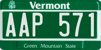 VT license plate AAP571