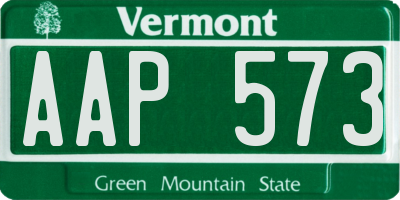 VT license plate AAP573