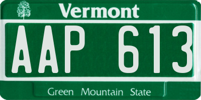 VT license plate AAP613