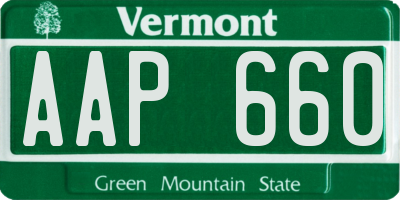 VT license plate AAP660