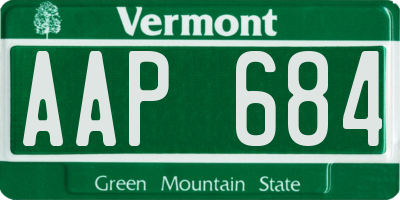 VT license plate AAP684