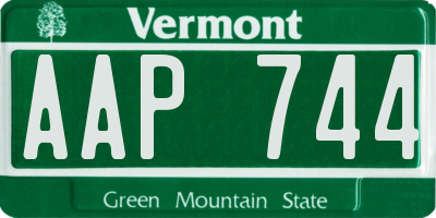 VT license plate AAP744
