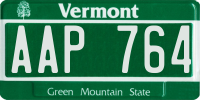 VT license plate AAP764