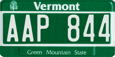 VT license plate AAP844
