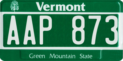 VT license plate AAP873