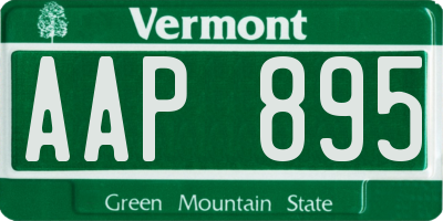 VT license plate AAP895