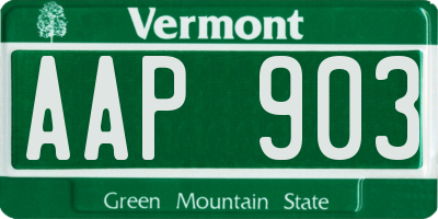 VT license plate AAP903