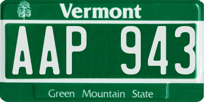 VT license plate AAP943