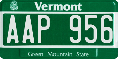 VT license plate AAP956