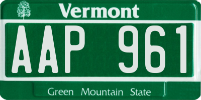 VT license plate AAP961