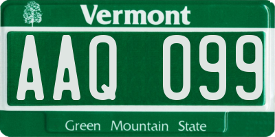 VT license plate AAQ099