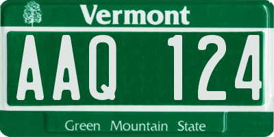 VT license plate AAQ124