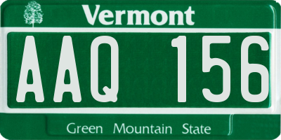 VT license plate AAQ156