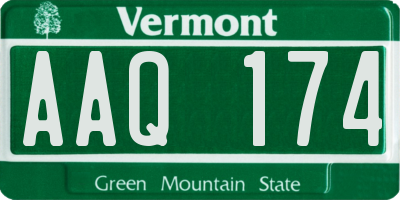 VT license plate AAQ174