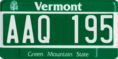 VT license plate AAQ195