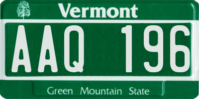 VT license plate AAQ196