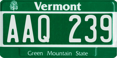 VT license plate AAQ239