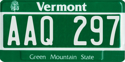 VT license plate AAQ297