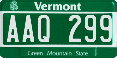 VT license plate AAQ299