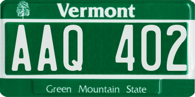 VT license plate AAQ402