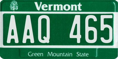 VT license plate AAQ465