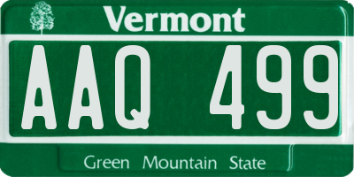 VT license plate AAQ499