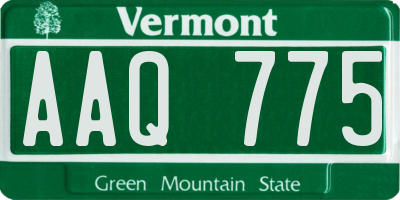 VT license plate AAQ775