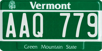 VT license plate AAQ779