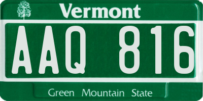 VT license plate AAQ816