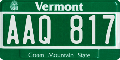 VT license plate AAQ817