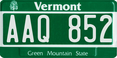 VT license plate AAQ852