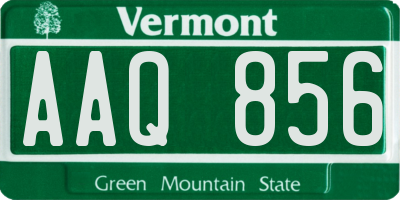 VT license plate AAQ856