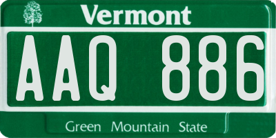 VT license plate AAQ886