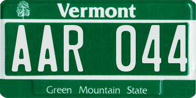 VT license plate AAR044