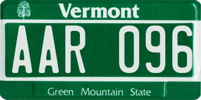 VT license plate AAR096