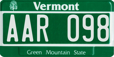 VT license plate AAR098