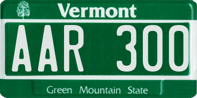 VT license plate AAR300