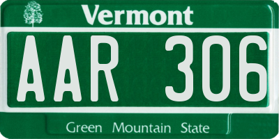 VT license plate AAR306