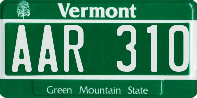 VT license plate AAR310