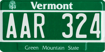 VT license plate AAR324