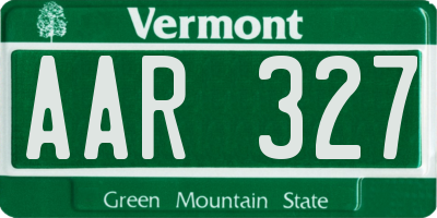 VT license plate AAR327