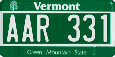 VT license plate AAR331