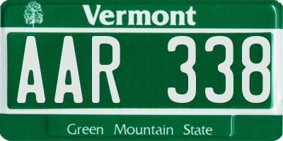 VT license plate AAR338