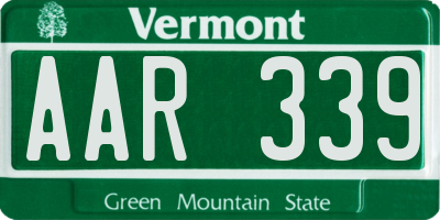 VT license plate AAR339