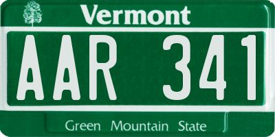 VT license plate AAR341