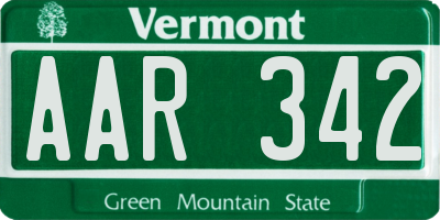 VT license plate AAR342